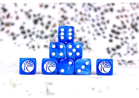 Nords Faction Dice on Bright Blue swirl Dice