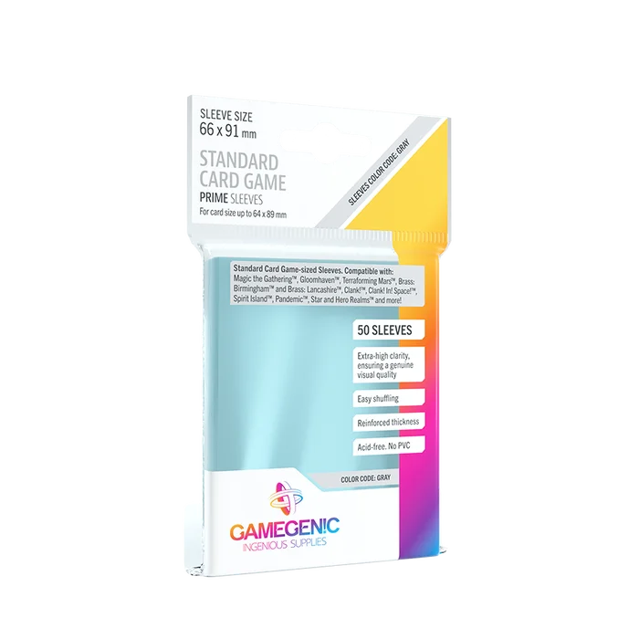 PRIME Standard Card Game Sleeves Clear