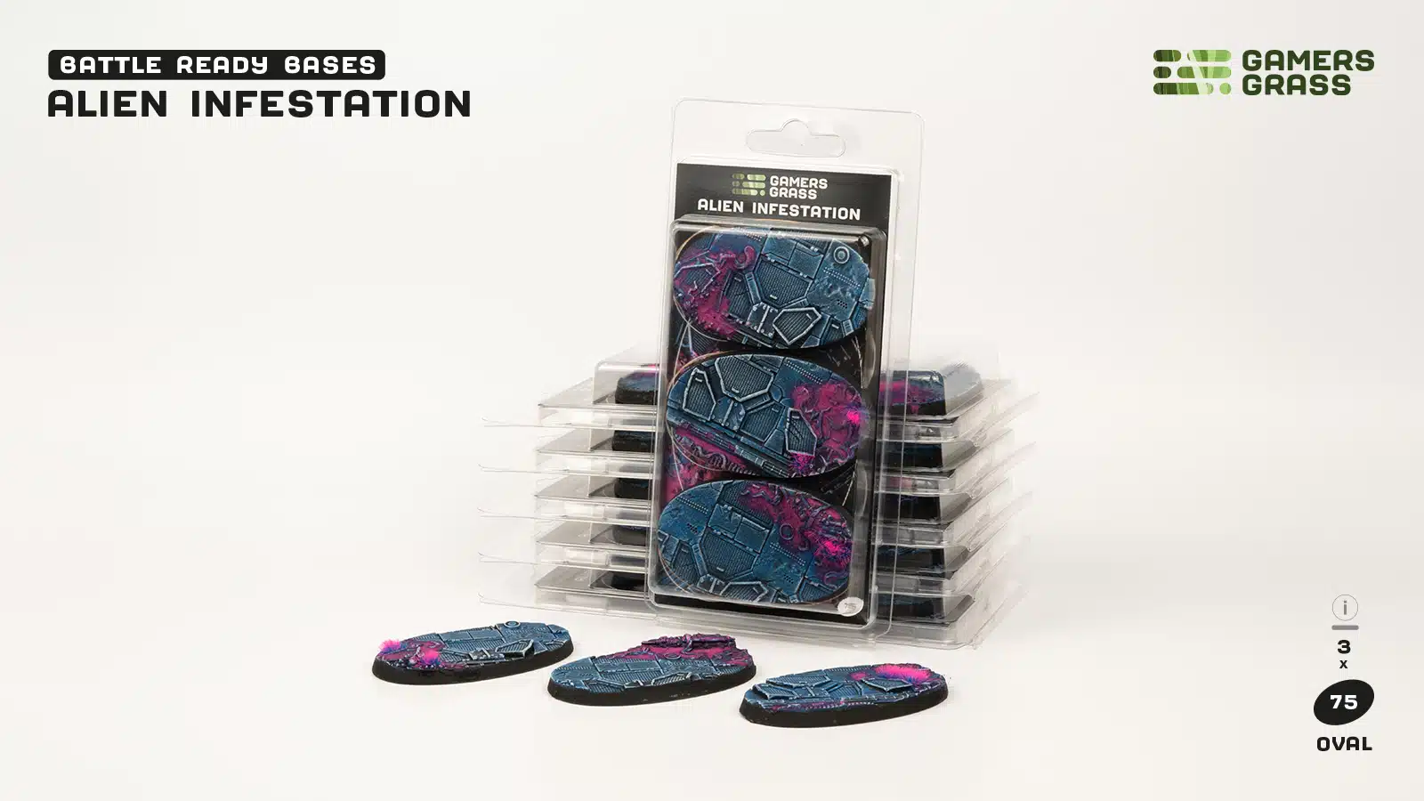 Alien Infestation Bases - Oval 75mm (x3)