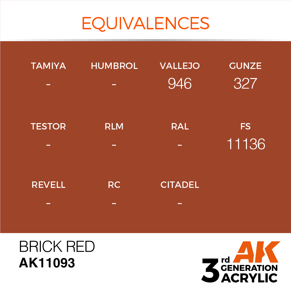 AK11093 Brick Red (3rd-Generation) (17mL)