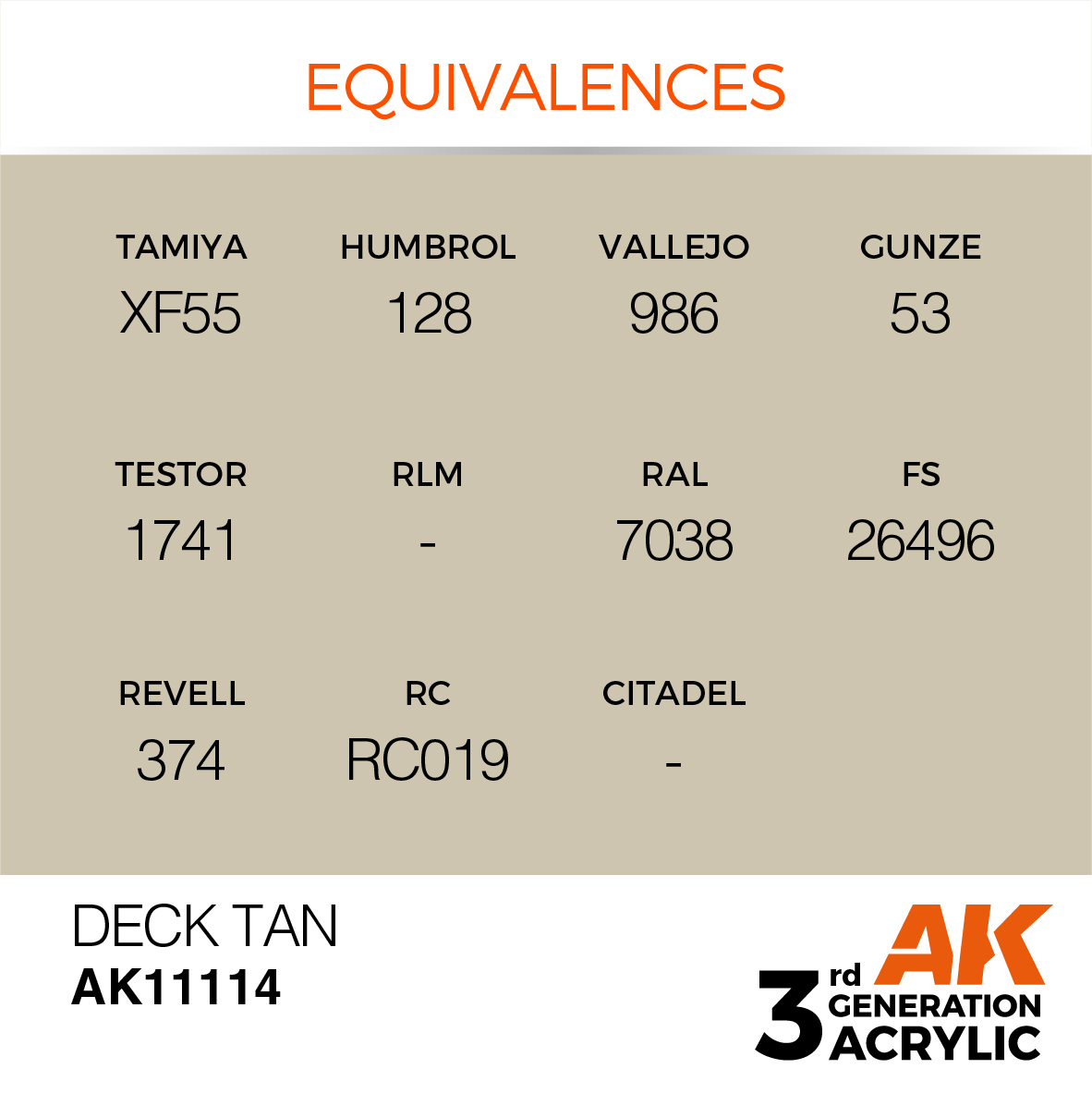 AK11114 Deck Tan (3rd-Generation) (17mL)