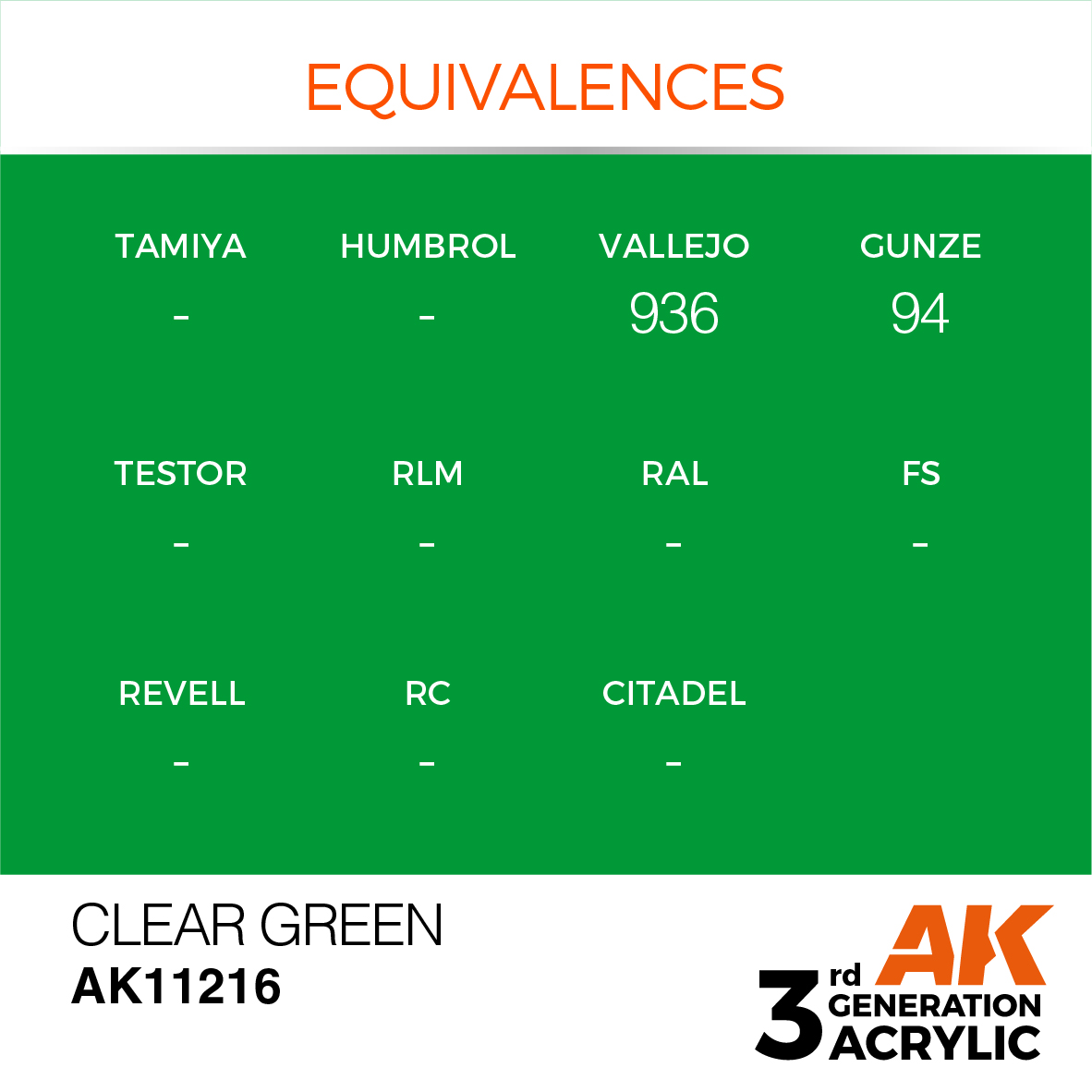 AK11216 Green (3rd-Generation) (17mL)