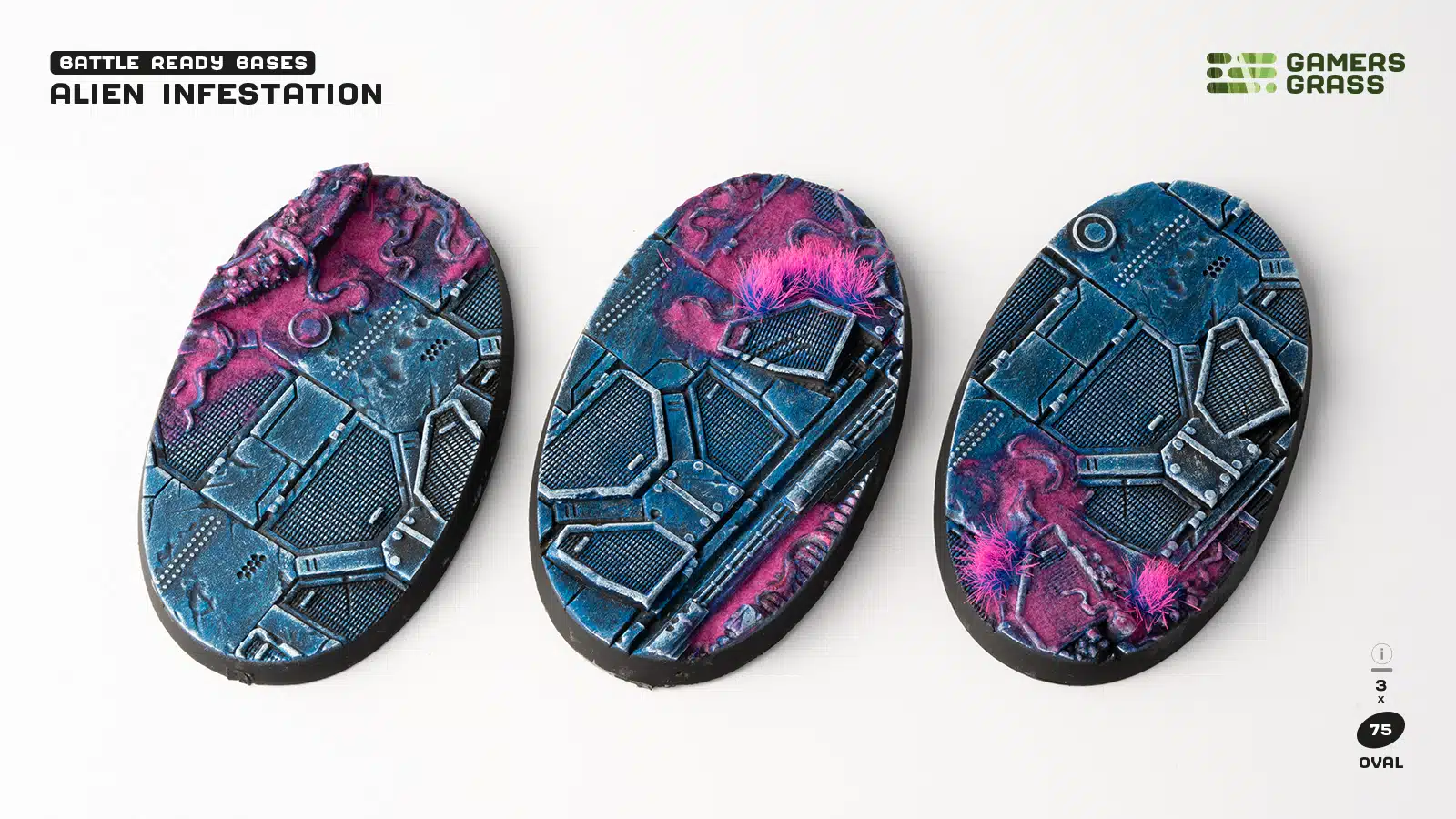 Alien Infestation Bases - Oval 75mm (x3)