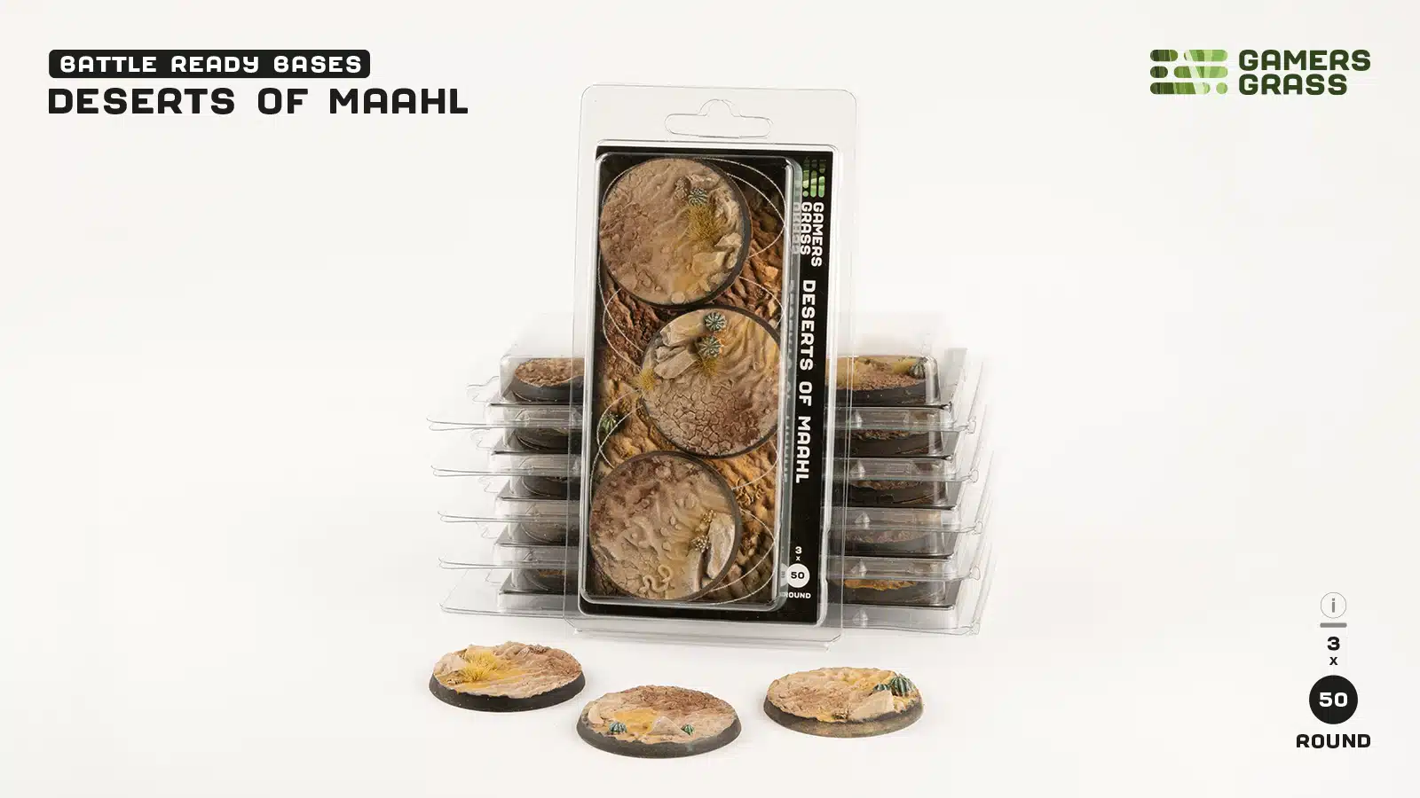 Deserts of Maahl Bases - Round 50mm (x3)