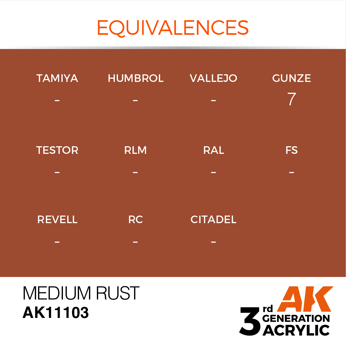 AK11103 Medium Rust (3rd-Generation) (17mL)