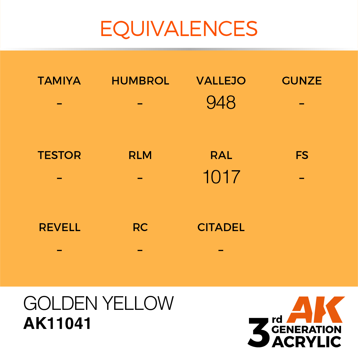AK11041 Golden Yellow (3rd-Generation) (17mL)