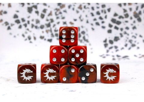 Conquest: Logo on Red and Black Dice "First Blood"