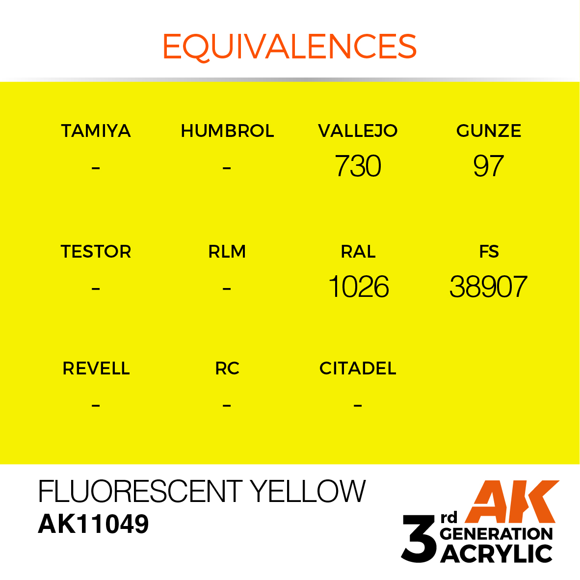 AK11049 Fluorescent Yellow (3rd-Generation) (17mL)