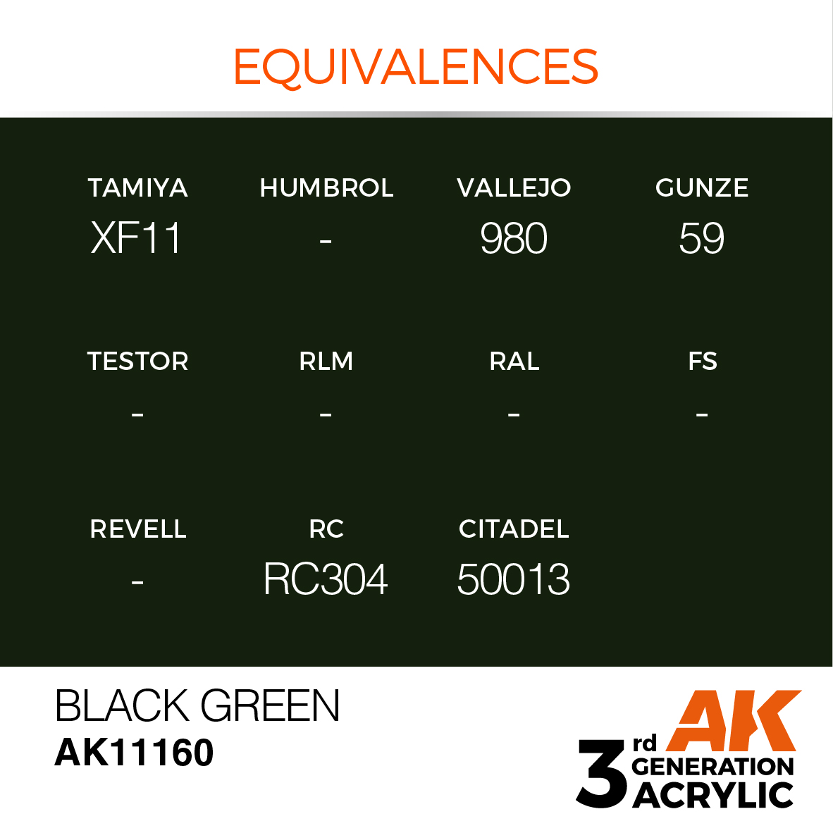 AK11160 Black Green (3rd-Generation) (17mL)