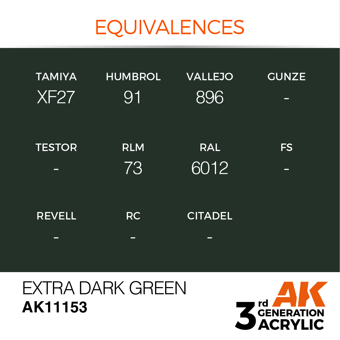 AK11153 Extra Dark Green (3rd-Generation) (17mL)