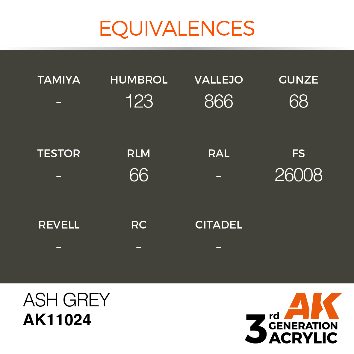AK11024 Ash Grey (3rd-Generation) (17mL)