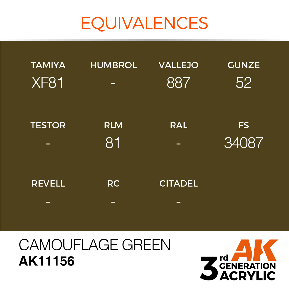 AK11156 Camouflage Green (3rd-Generation) (17mL)