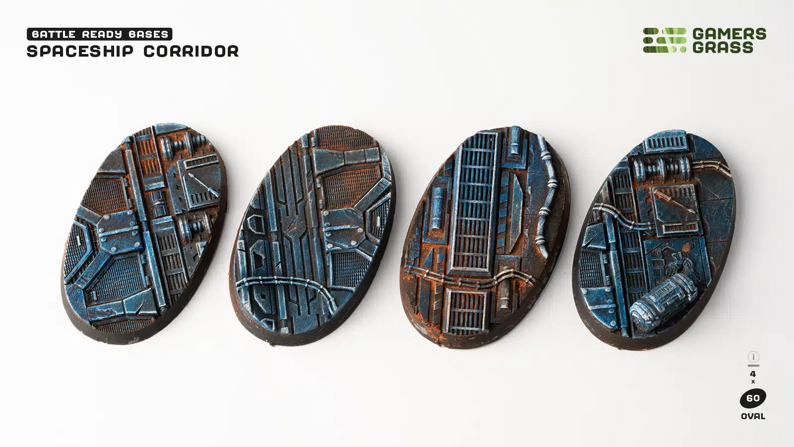 Spaceship Corridor Bases - Oval 60mm (x4)
