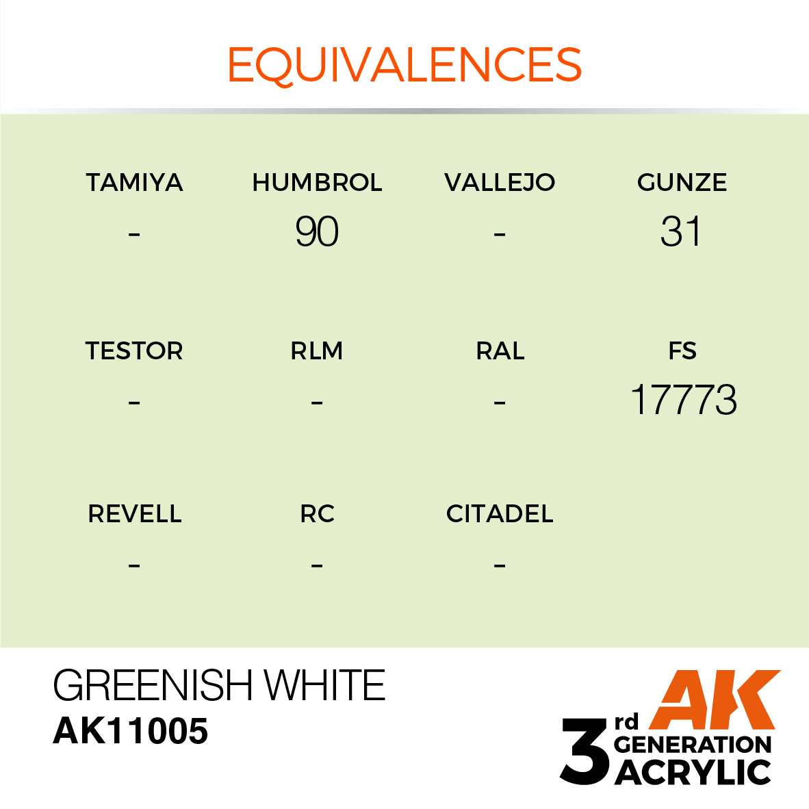 AK11005 Greenish White (3rd-Generation) (17mL)