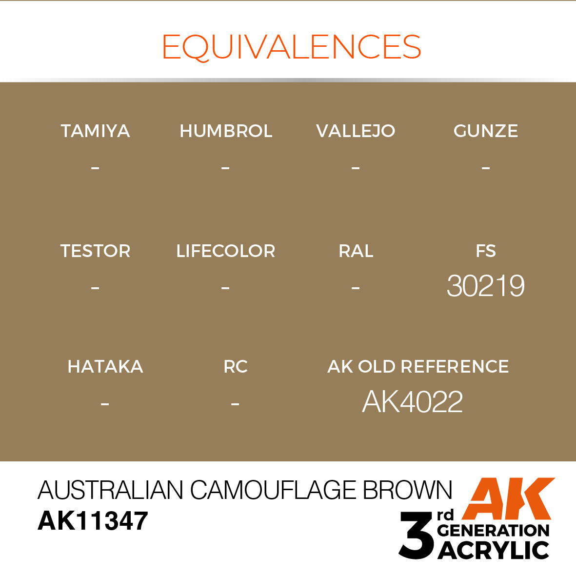 AK11347 Australian Camouflage Brown
