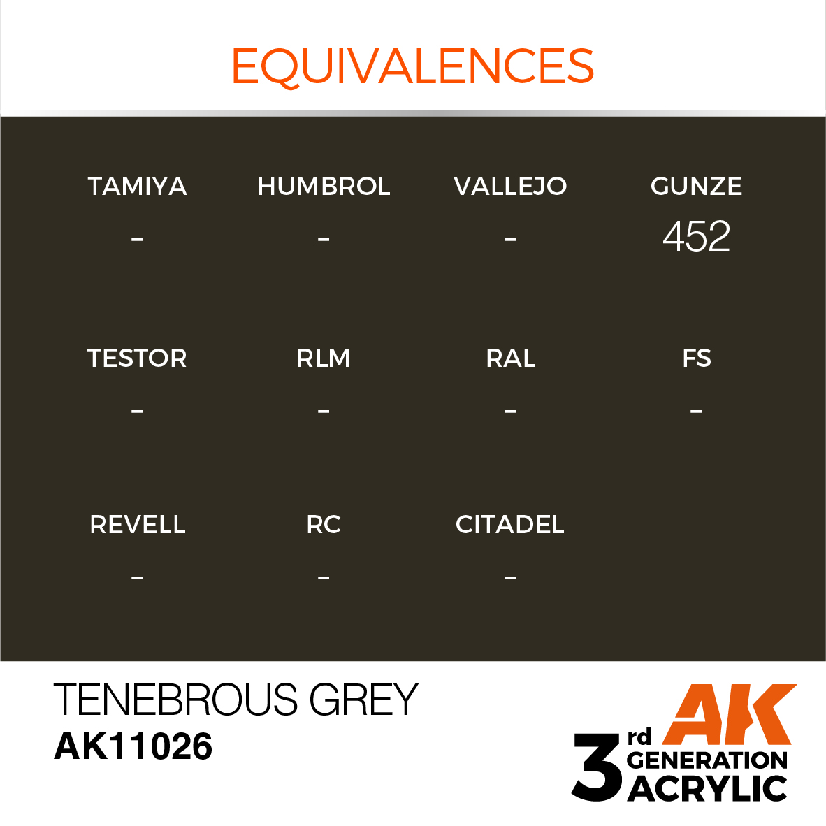 AK11026 Tenebrous Grey (3rd-Generation) (17mL)