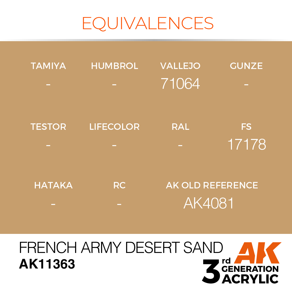 AK11363 French Army Desert Sand